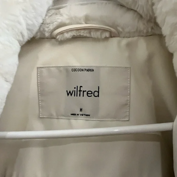 Aritzia Wilfred cocoon parka white warm with goose down M - Picture 2 of 8